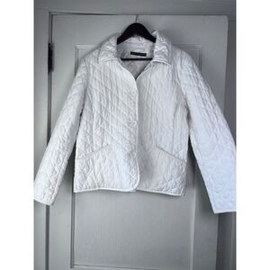 Tommy Hilfiger Women's White‎ Quilted Button Front Jacket Light Layering Size M